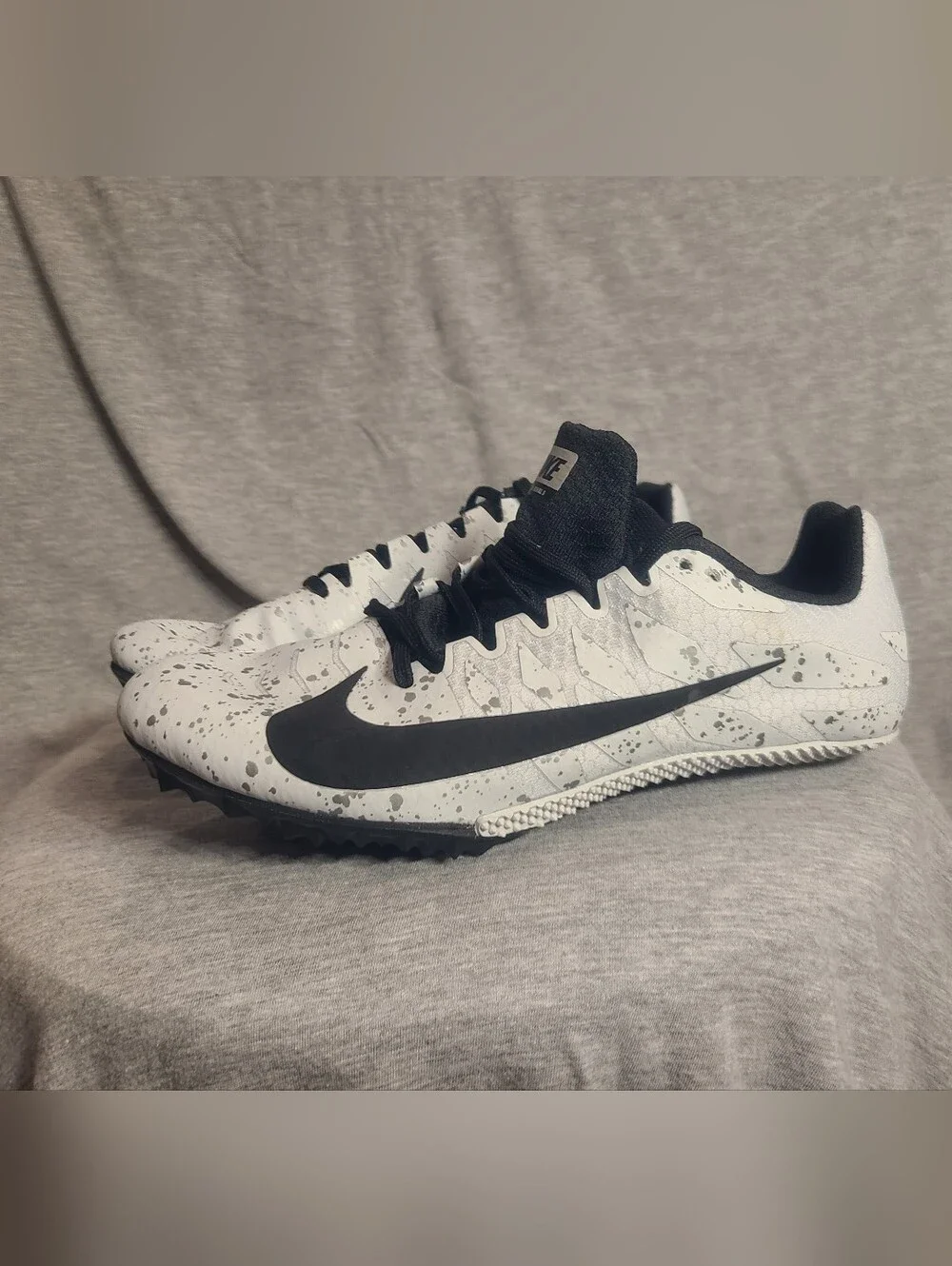Nike Zoom Rival S 9 Track Spikes Pure Platinum Black 907564-005 Men’s Size 7.5
